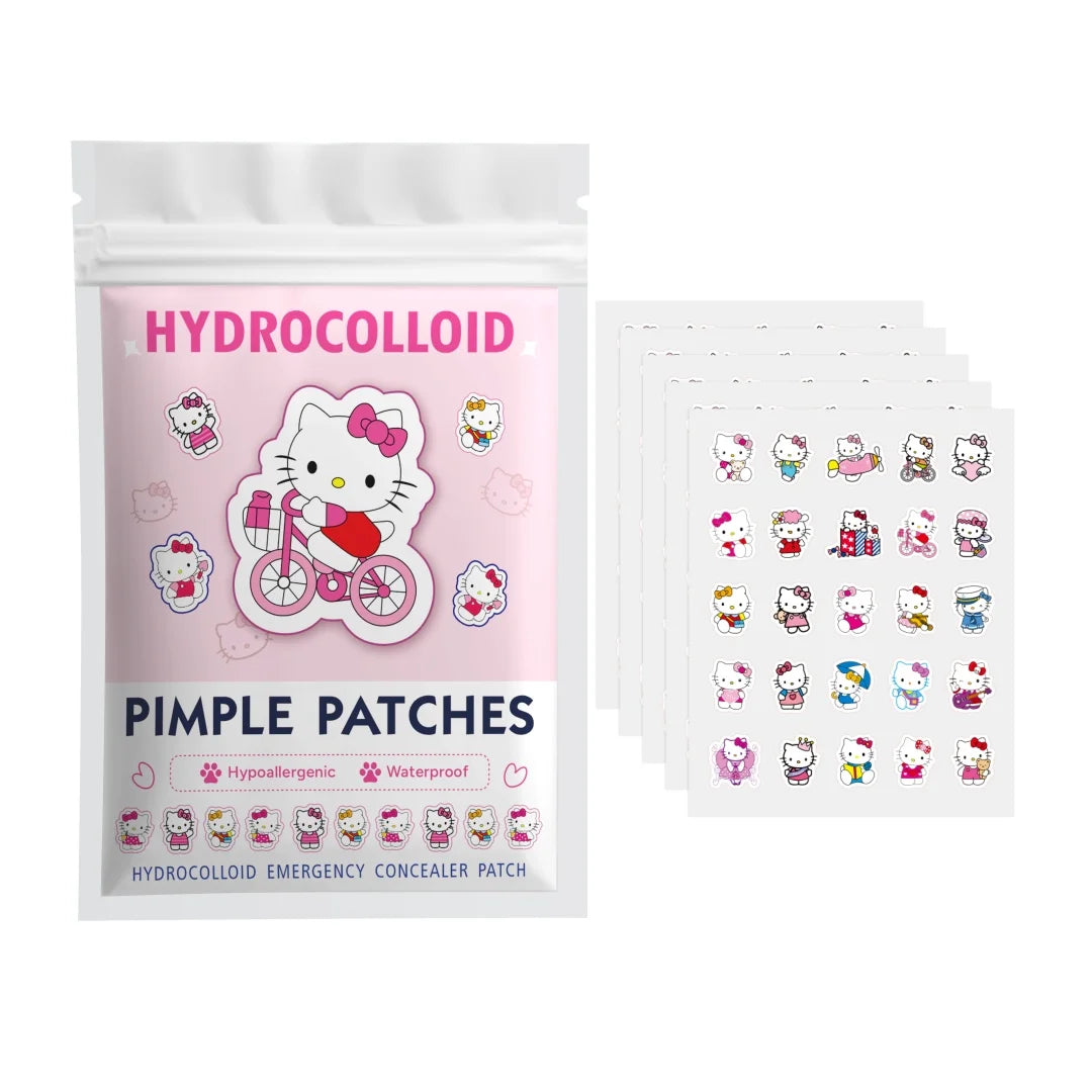 Sanrio Hello Kitty Acne Patches - Kawaii Cartoon Pimple Cover-Up Concealer Stickers - 125pcs