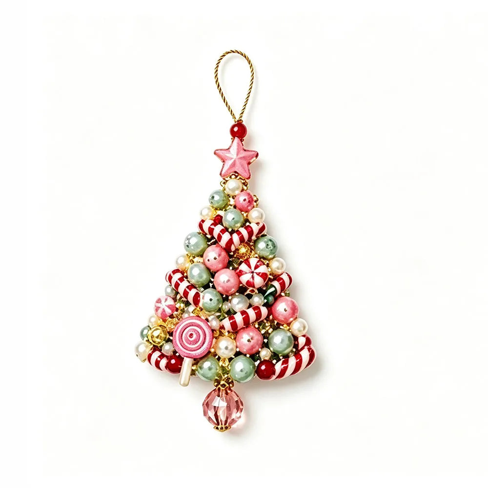 🎄 DIY Beaded Christmas Tree Ornament Kit 🎀 | Handmade Holiday Sparkle ✨