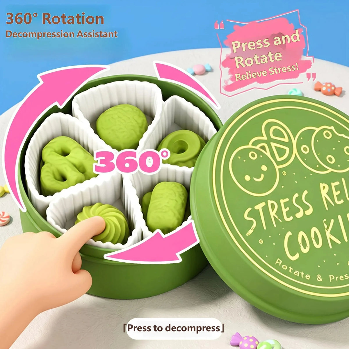 Kawaii Food-Themed Button Clicker Toy 🥚🍪💕