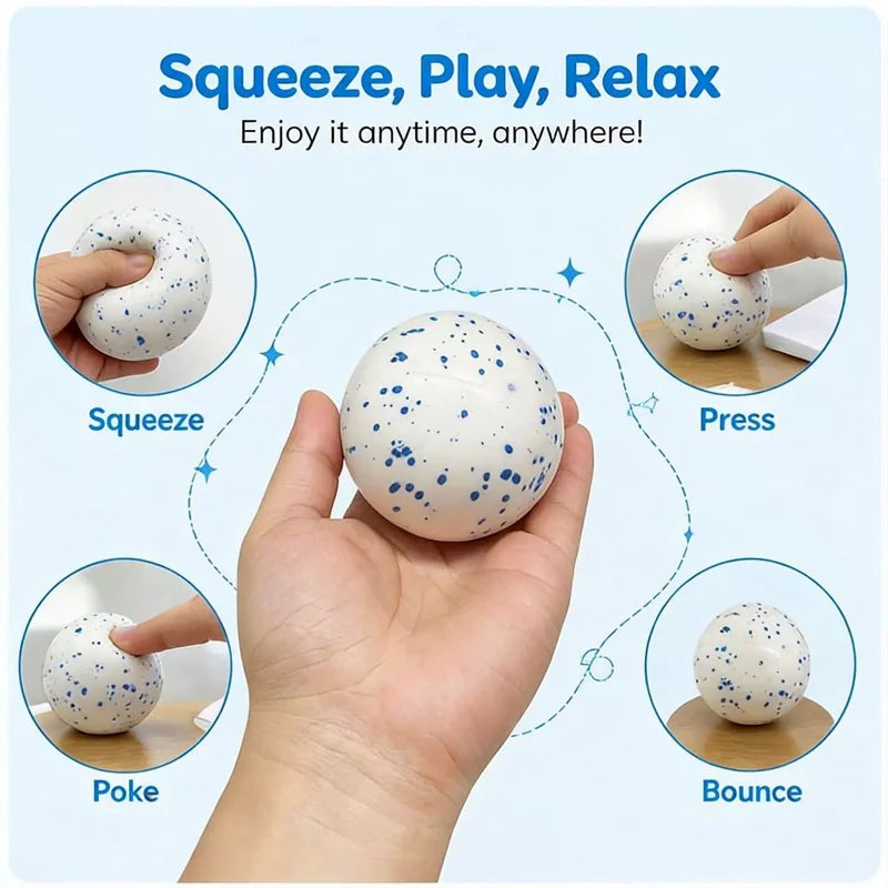 NeeDoh Snow Ball Squishy Toy – Crunchy Flour-Filled Squeeze Fidget Ball | Calming Sensory Toy & Gift