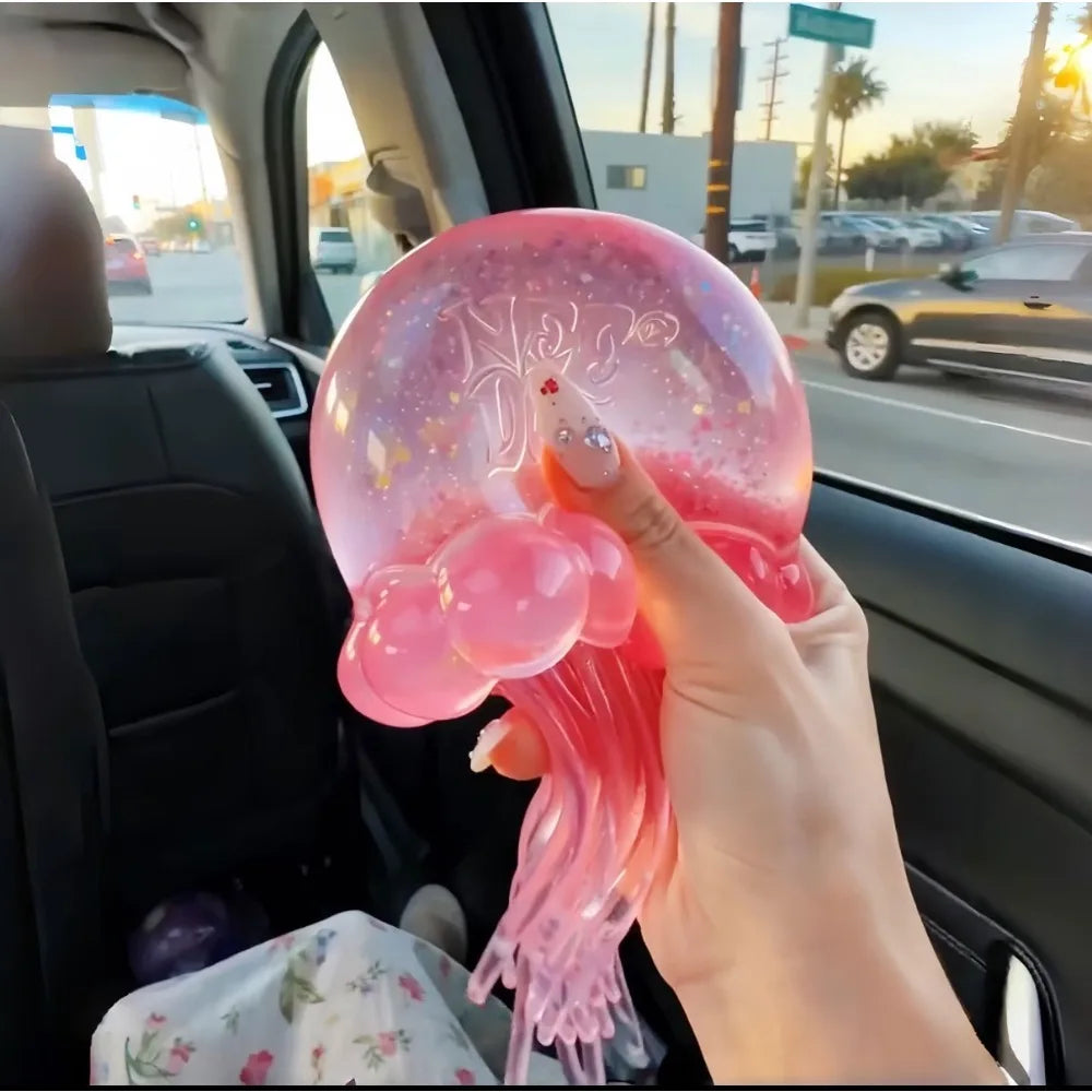 Squishies Jellyfish Square Squish Toy Fidget Toy, Water Sensory Soft Jelly Squeeze Stress Relief Fidget Toy Squeeze Blind Box