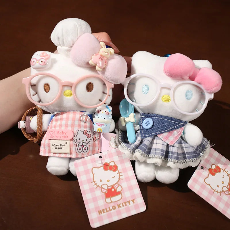Sanrio Hello Kitty Plush Stuffed Pendant Keychain - 15cm Kawaii Kitty Cat Charm - Birthday Gift