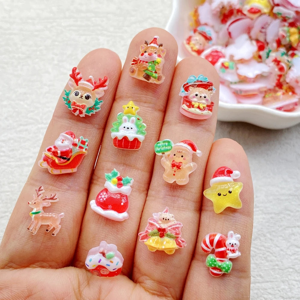 Christmas 3D Resin Nail Charms, 60 Pieces 🎄🎅🎀