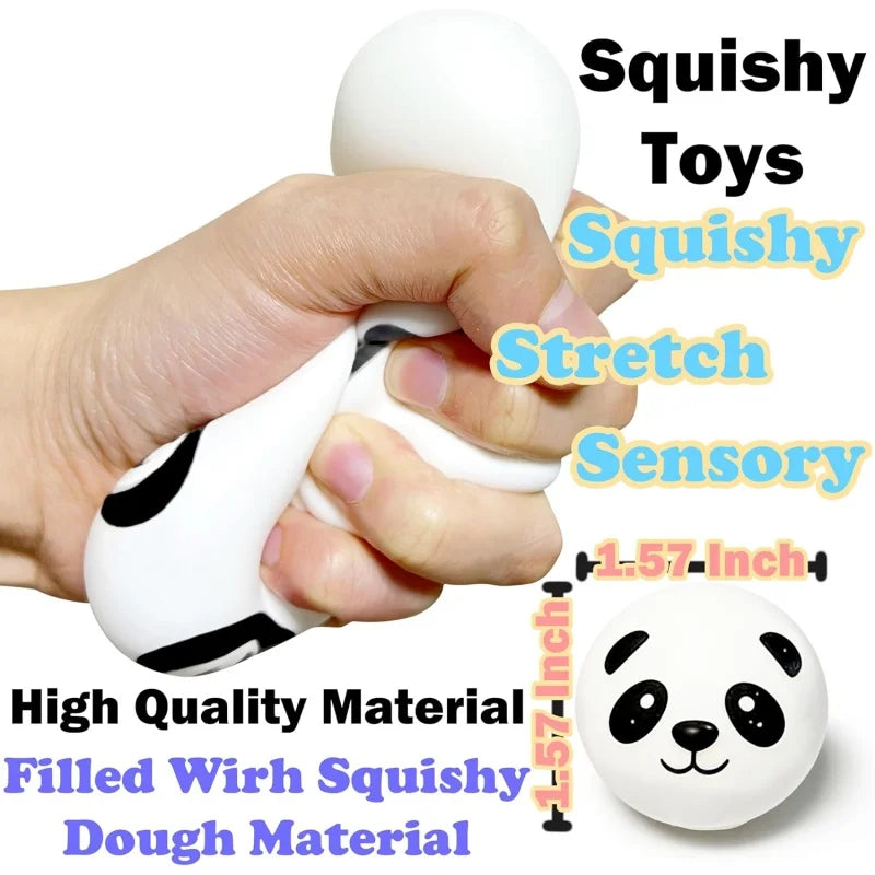 Cute Pig Panda Dumpling Squishies Toy with Steamer, Squishy Dough Ball Party Favor Stress Relief Gift, Kawaii Food Squeeze Toys