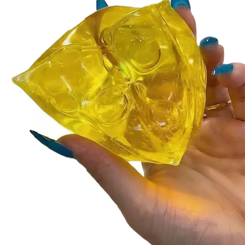 Squishy Honey Cheese Square Fidget Toy - Super Soft Mochi Cheese Squeeze Toy, Funny Sensory Gift for Adults & Kids