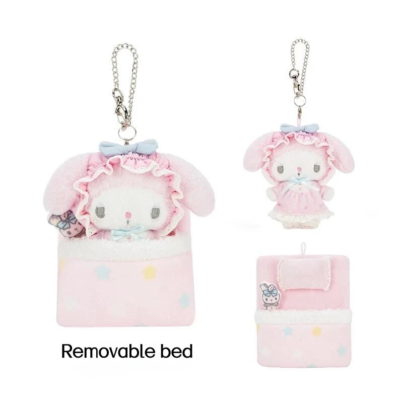 Sanrio Good Night Sleep Plush Keychain – Masyumaro, My Melody & Sweet Piano Sleepy Bag Charm