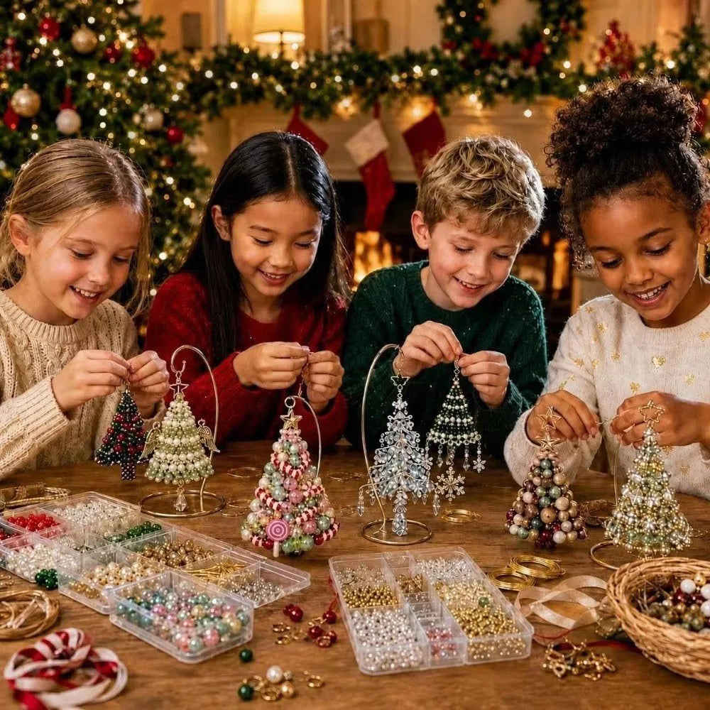 🎄 DIY Beaded Christmas Tree Ornament Kit 🎀 | Handmade Holiday Sparkle ✨