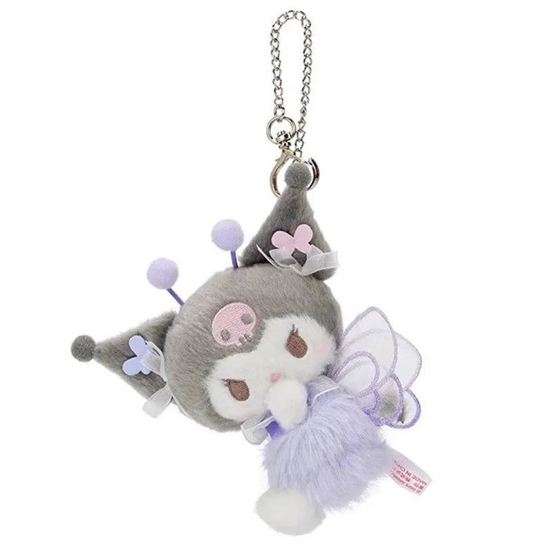 Sanrio Blossom Field Plush Keychain – Kuromi, Cinnamoroll & My Melody Floral Bag Charm
