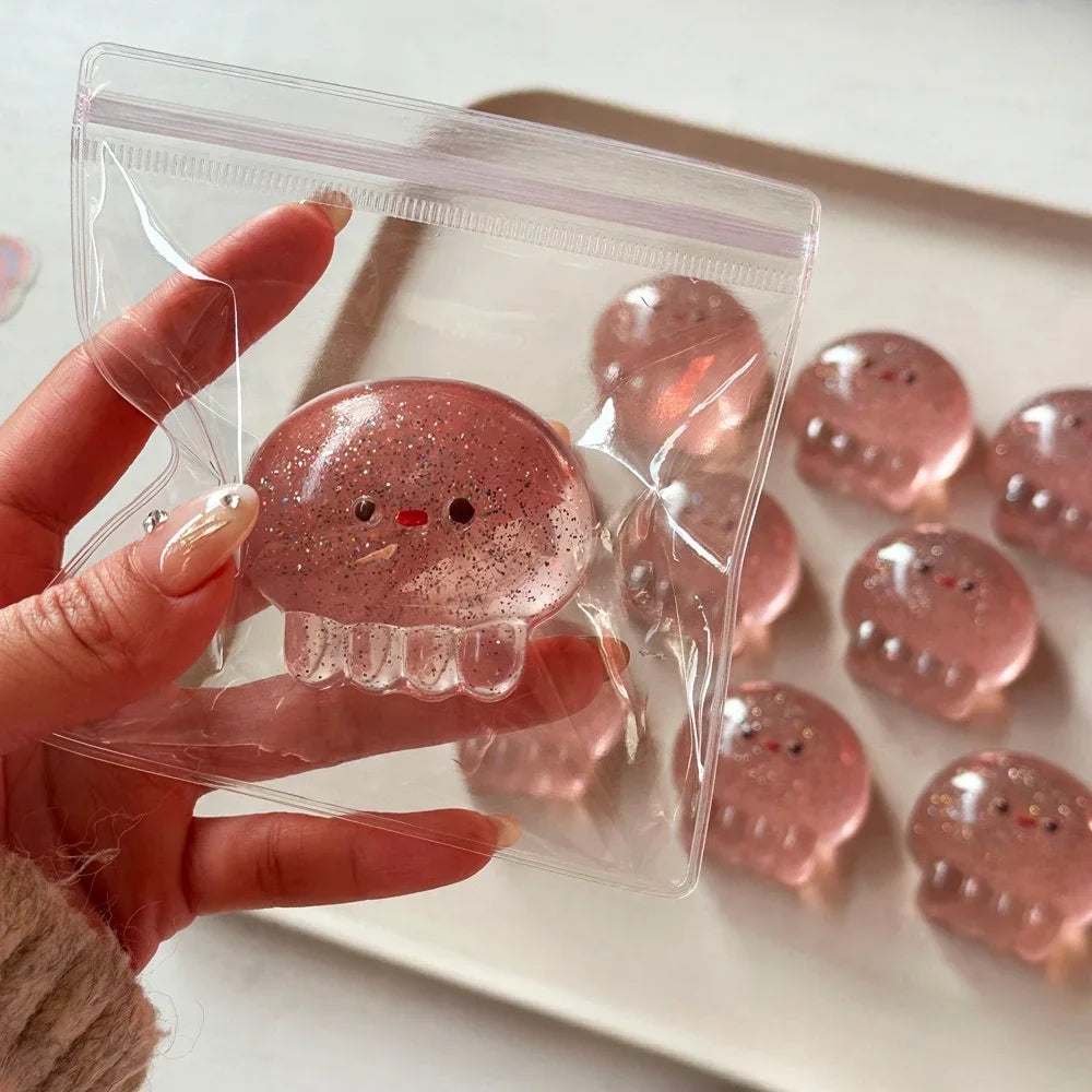 Taba Squishy Jellyfish Kawaii Sensory Fidget Toy - Soft TPR Squeeze Toy, Cute Desk Accessory & Gift