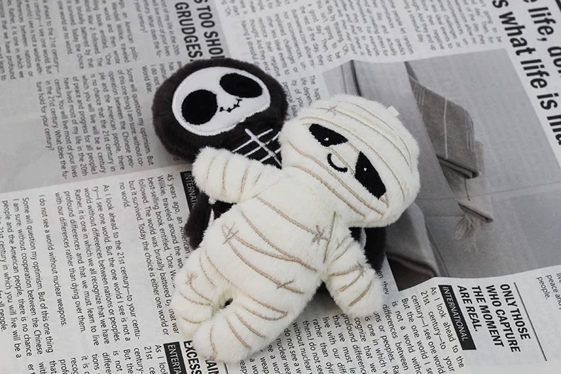 Halloween Plush Toys Cute Pumpkin Mummy Skeleton Stuffed Vegetable Dolls Funny Cartoon Bag Pendant Plushies Keychains Gifts Girl
