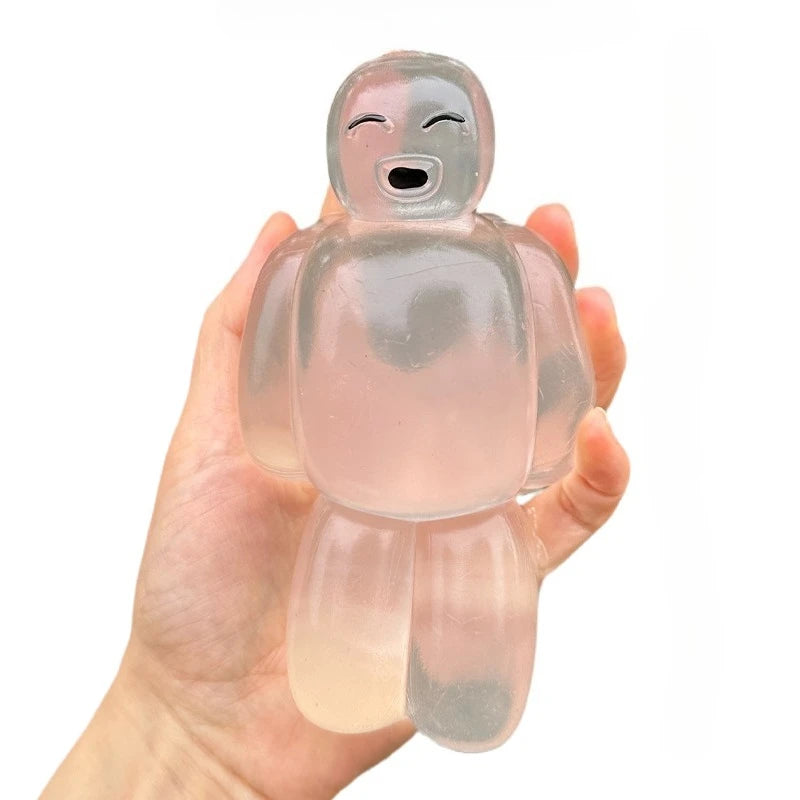 Squishy Transparent Jelly Robot Squeeze Toy - Cute Super Soft Slow Rebound Water Sense Cartoon Kawaii Gift