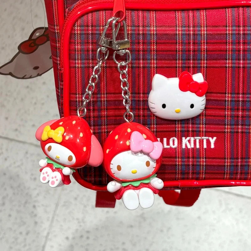 Genuine Sanrio Cute Strawberry Sugar Mini Series Pvc Blind Box Cartoon Anime Figurine Keychain Bag Pendant Collect Decor Gifts