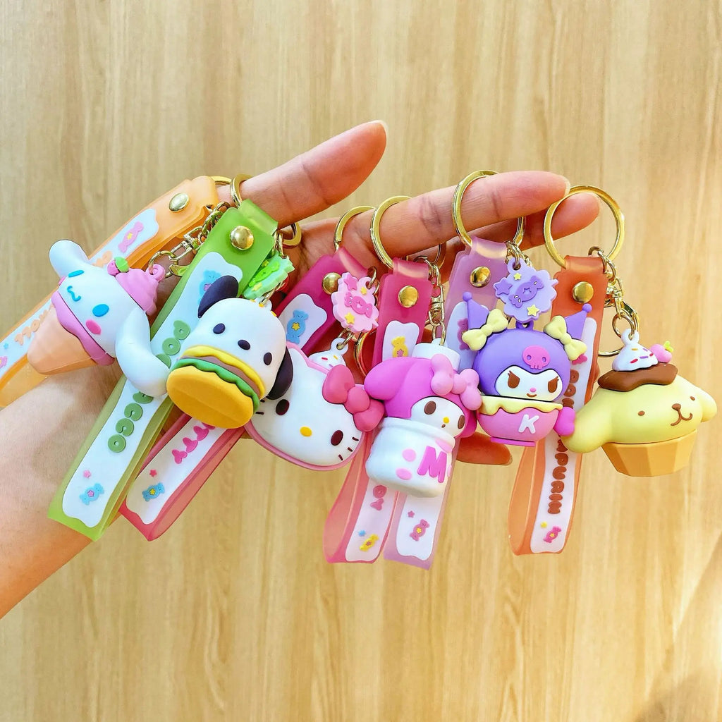 Sanrio Snack Series Keychain – Kuromi & Friends Cute Anime Bag Charm