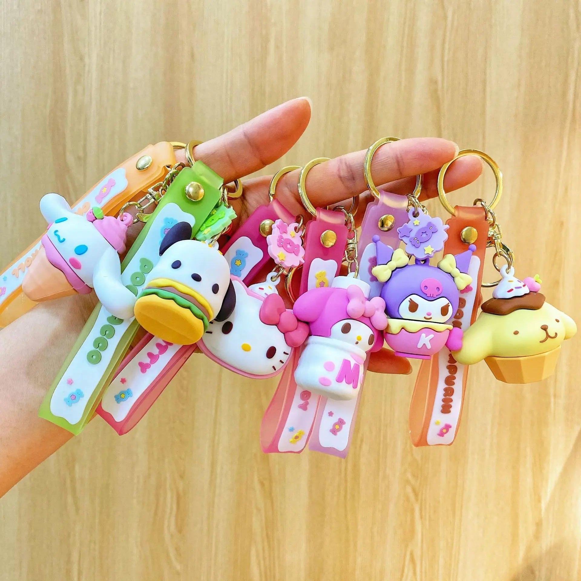 Sanrio Snack Series Keychain – Kuromi & Friends Cute Anime Bag Charm