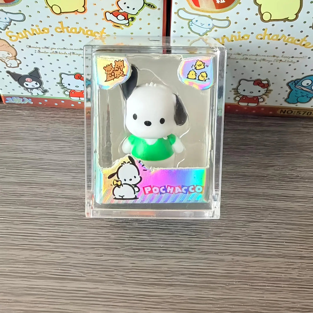 Sanrio Hello Kitty Melody Rice Grain Doll Blind Box Mini Character Cute Anime Action Character Model Children's Toy Gift