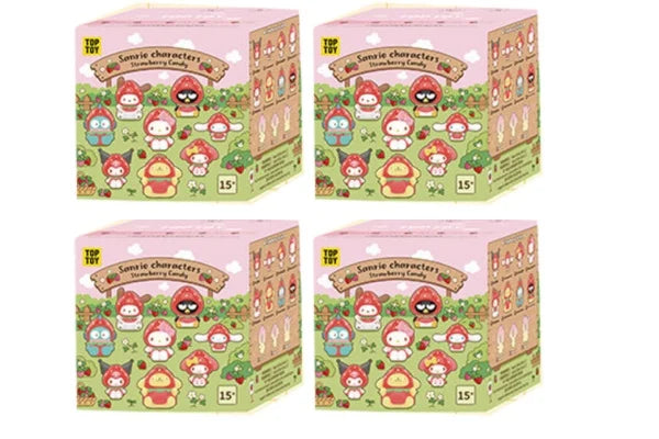 Genuine Sanrio Cute Strawberry Sugar Mini Series Pvc Blind Box Cartoon Anime Figurine Keychain Bag Pendant Collect Decor Gifts