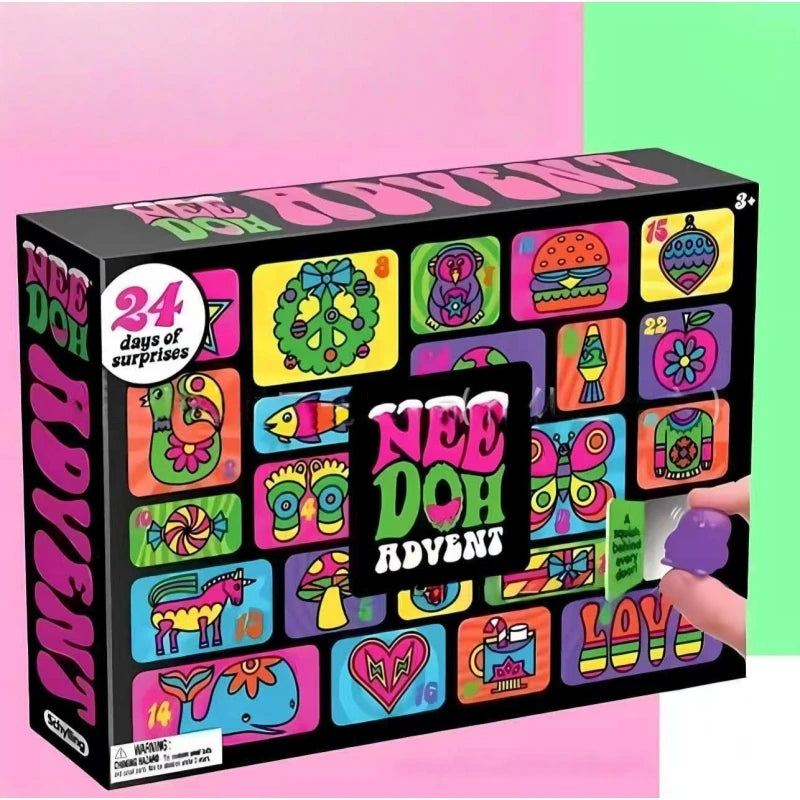 Advent Calendar Squeeze Fidget Toy Box – Mini Pop-Up Surprise Box with Cute Squishy Fidget Gifts