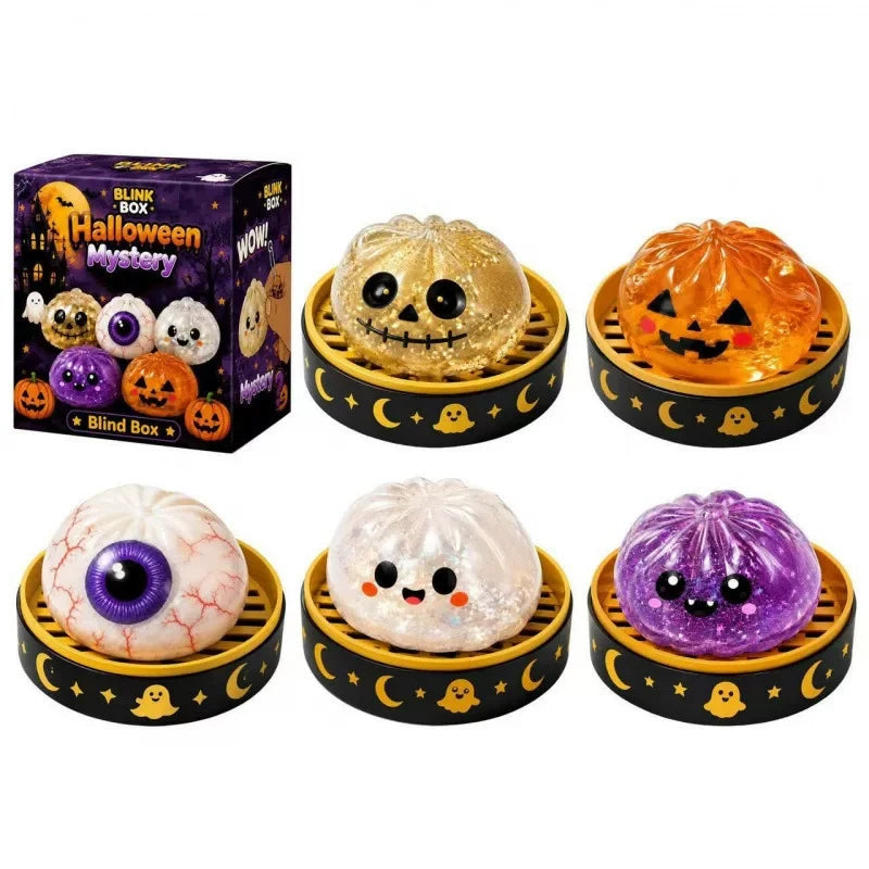 Cartoon Ghost Bun Squishy Toy – Soft Slow-Rising Squeeze Toy | Cute Halloween Ghost Gift & Collectible