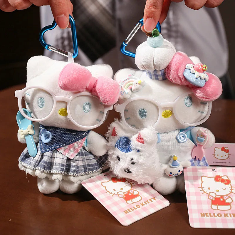 Sanrio Hello Kitty Plush Stuffed Pendant Keychain - 15cm Kawaii Kitty Cat Charm - Birthday Gift