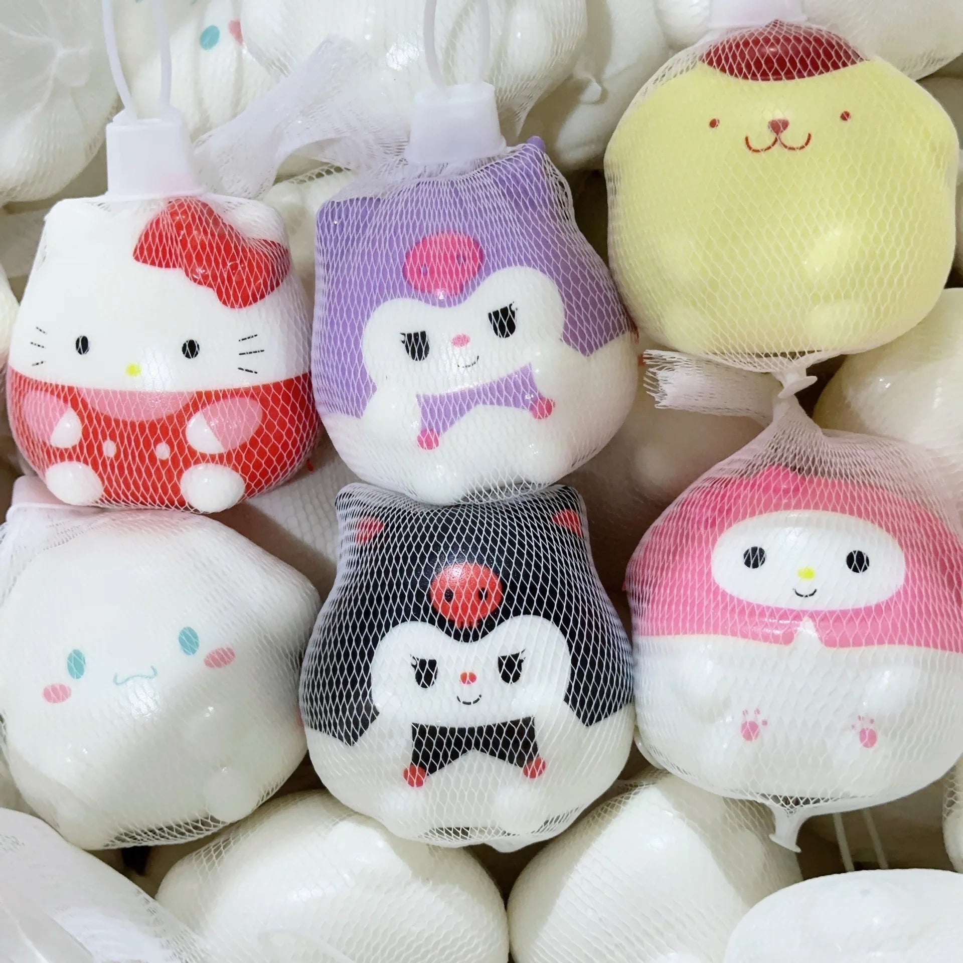 Hello Kitty & Kuromi Squishy Squeeze Toys - Kawaii Soft Slow Rising Cartoon Fidget Toys, Anime Birthday Party Gift