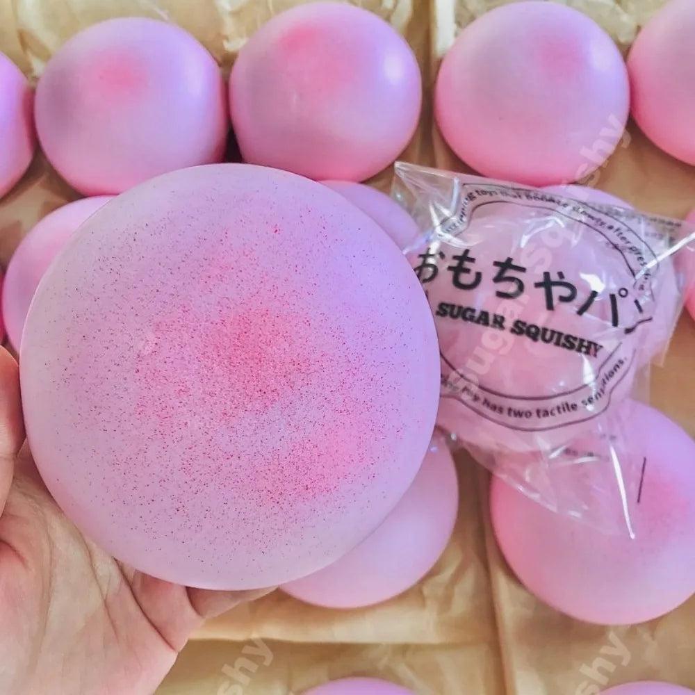 Squishy Simulated Pink Buns Squeeze Toy - Soft Slow Rising Kawaii Food Fidget Toy, Fun Gift for Kids & Adults