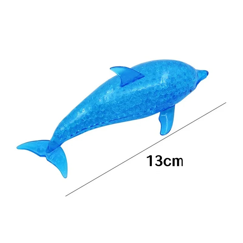 Squishy Shark & Dolphin Squeeze Toys - Soft Stretchy Sea Animal Fidget Toys for Kids & Adults