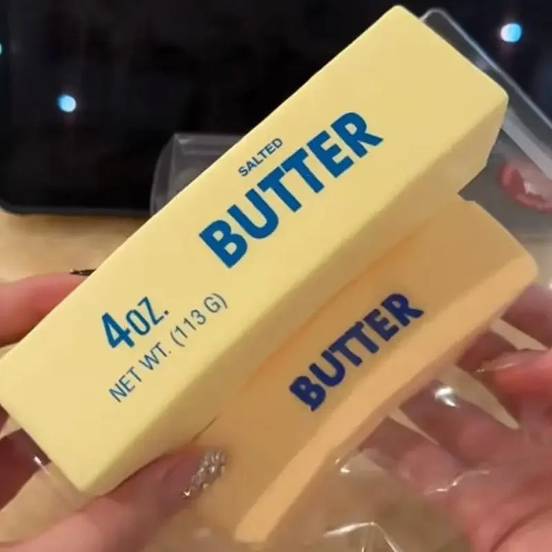 Squishy Elastic Butter Stick Fidget Toy in Cheese Shape Stress Relief Funny Decompression Prank Squeeze Toy for Anxiety Relief