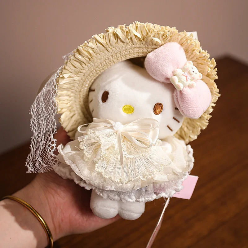 Sanrio Hello Kitty Plush Stuffed Pendant Keychain - 15cm Kawaii Kitty Cat Charm - Birthday Gift