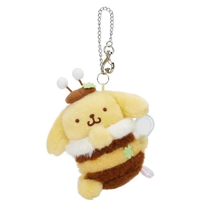 Sanrio Blossom Field Plush Keychain – Kuromi, Cinnamoroll & My Melody Floral Bag Charm