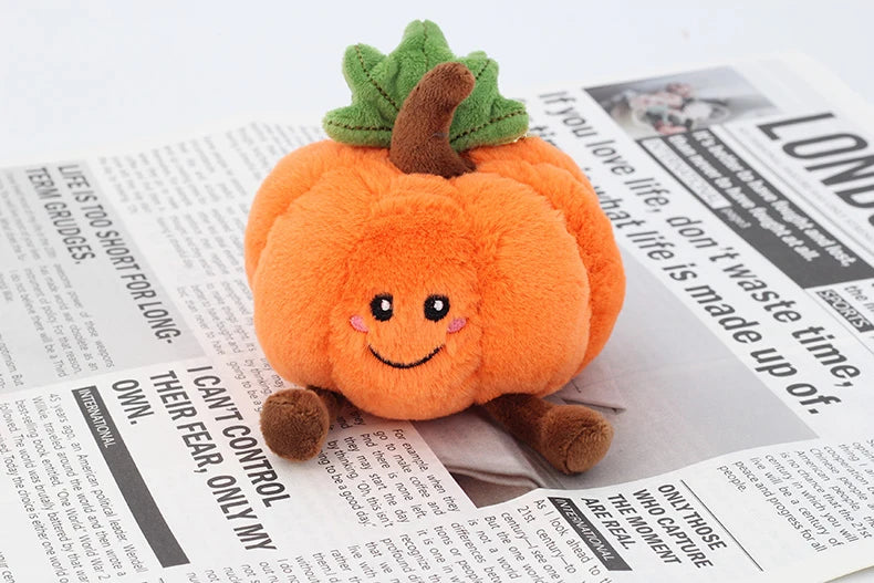 Halloween Plush Toys Cute Pumpkin Mummy Skeleton Stuffed Vegetable Dolls Funny Cartoon Bag Pendant Plushies Keychains Gifts Girl