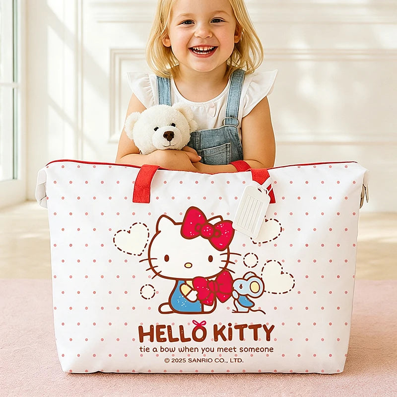 Sanrio Hello Kitty My Melody Waterproof Storage Bag - Kids Kindergarten Quilt Luggage Tote - Large Capacity Oxford Cloth