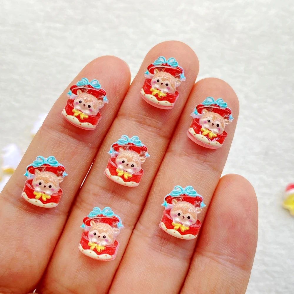 Christmas 3D Resin Nail Charms, 60 Pieces 🎄🎅🎀