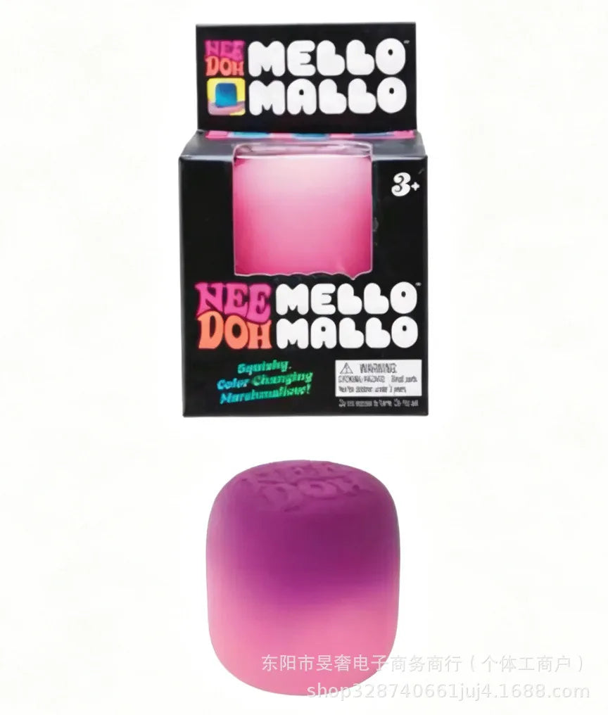 Needoh Mello Mallo UV Light Reactive Squish Toy – Marshmallow Texture Slow Rising Squeeze