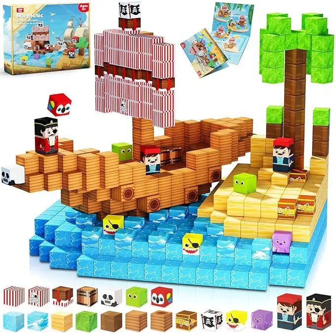 Magnetic Building Blocks Mine World Magnet Cube for Stacking Construction Set Educate Sensory Toys Kids Boys Girls Ages 3+ DIY