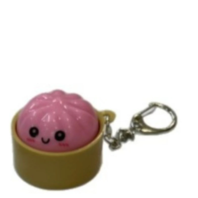 Kawaii Dumpling Light-Up Keychain - Squishy Bao Night Light Silicone Backpack Charm for Teens & Gift Decor
