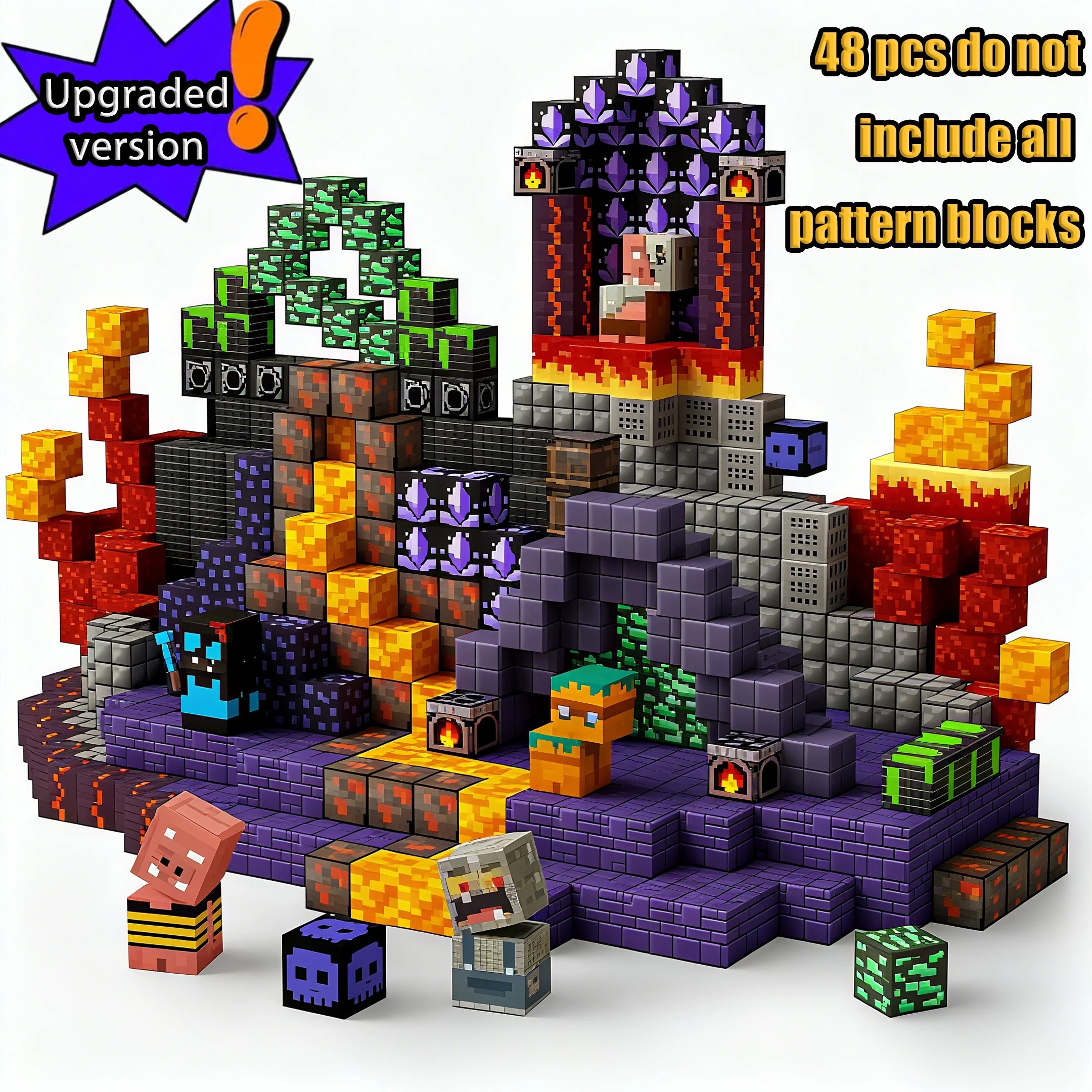 Magnetic Building Blocks Mine World Magnetic Construction Brick Cube STEM Education Sensory Toy Set Gift for Boy Girl Children