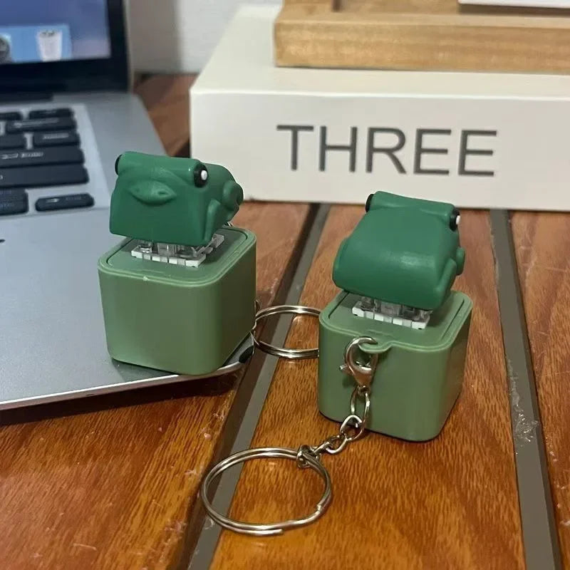 Fidget Keyboard Clicker Keychain - Duck, Frog & Lizard Sensory Clicker Toy with Sound & LED Light