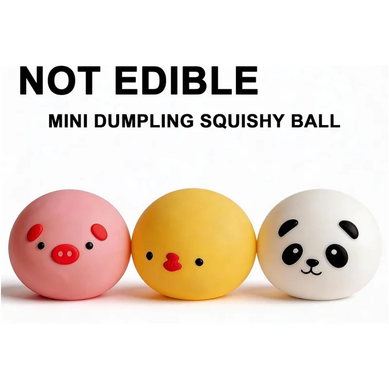 Cute Pig Panda Dumpling Squishies Toy with Steamer, Squishy Dough Ball Party Favor Stress Relief Gift, Kawaii Food Squeeze Toys