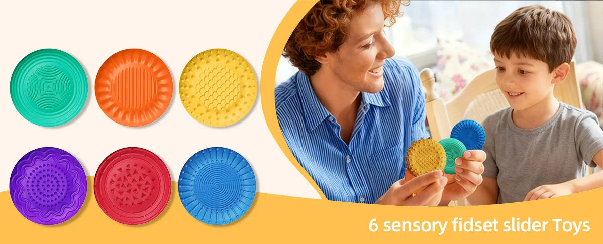 Magnetic Fidget Toys for Adults & Kids -Textured Sensory Toys for Autism Children Anxiety Relief - Quiet Stress Fidgets Sliders