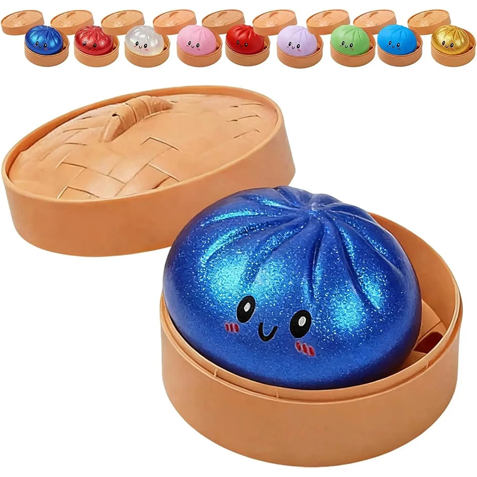 Glitter Dumpling Squishy Set – 6-Style Sensory Squeeze Toy with Box