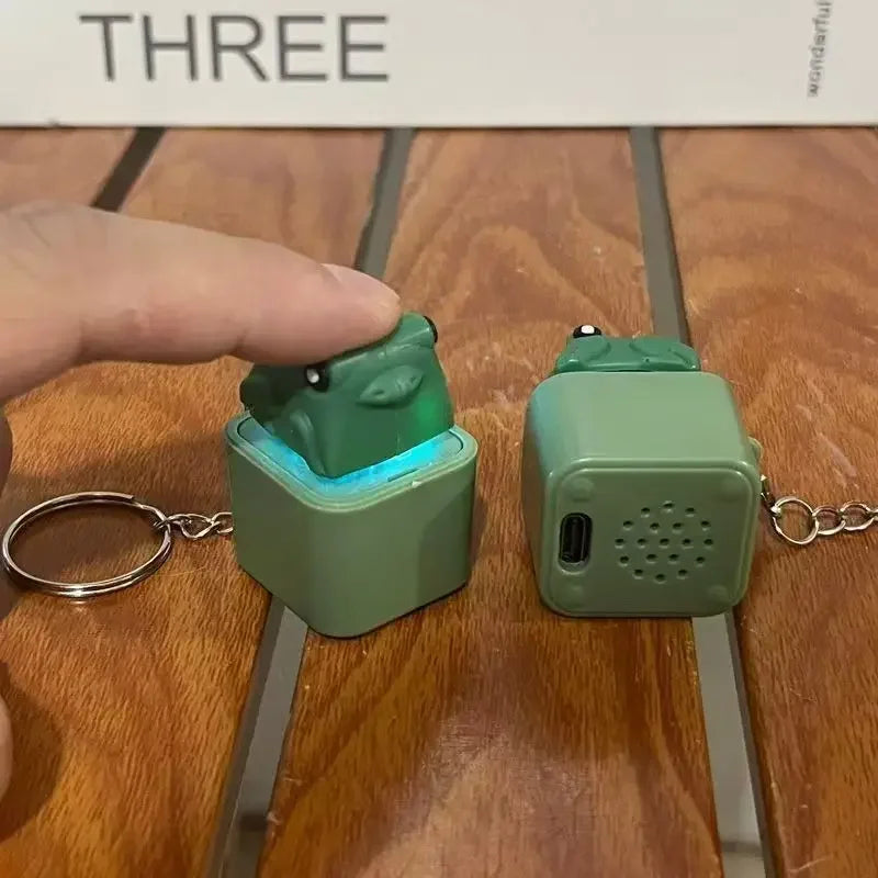 Fidget Keyboard Clicker Keychain - Duck, Frog & Lizard Sensory Clicker Toy with Sound & LED Light