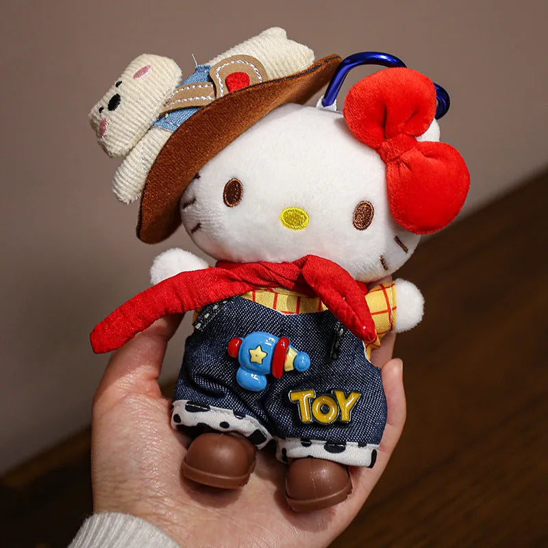 Sanrio Hello Kitty Plush Stuffed Pendant Keychain - 15cm Kawaii Kitty Cat Charm - Birthday Gift