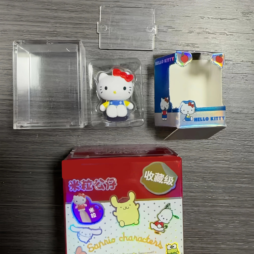 Sanrio Hello Kitty Melody Rice Grain Doll Blind Box Mini Character Cute Anime Action Character Model Children's Toy Gift