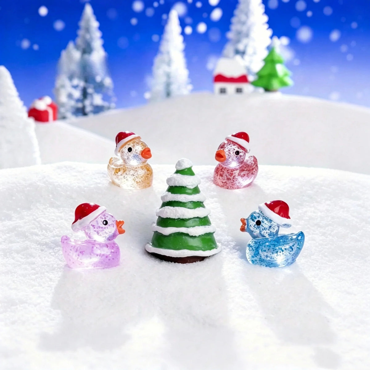 Mini Christmas Glitter Duck Figurines, 50 Pieces 🦆🎅✨