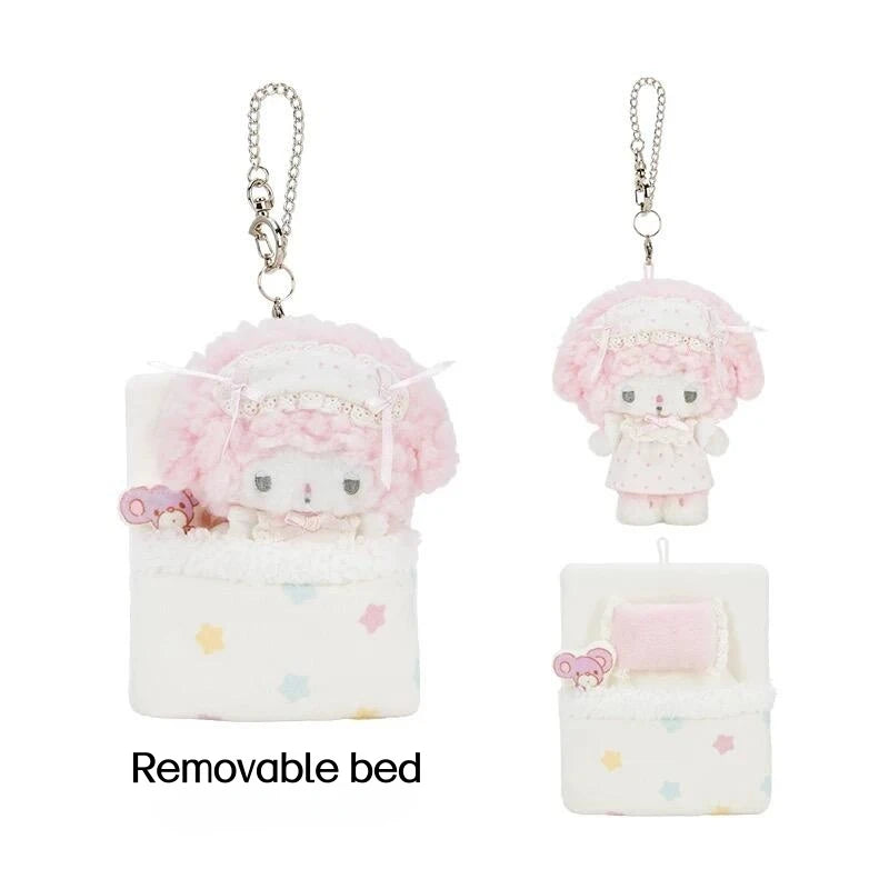 Sanrio Good Night Sleep Plush Keychain – Masyumaro, My Melody & Sweet Piano Sleepy Bag Charm