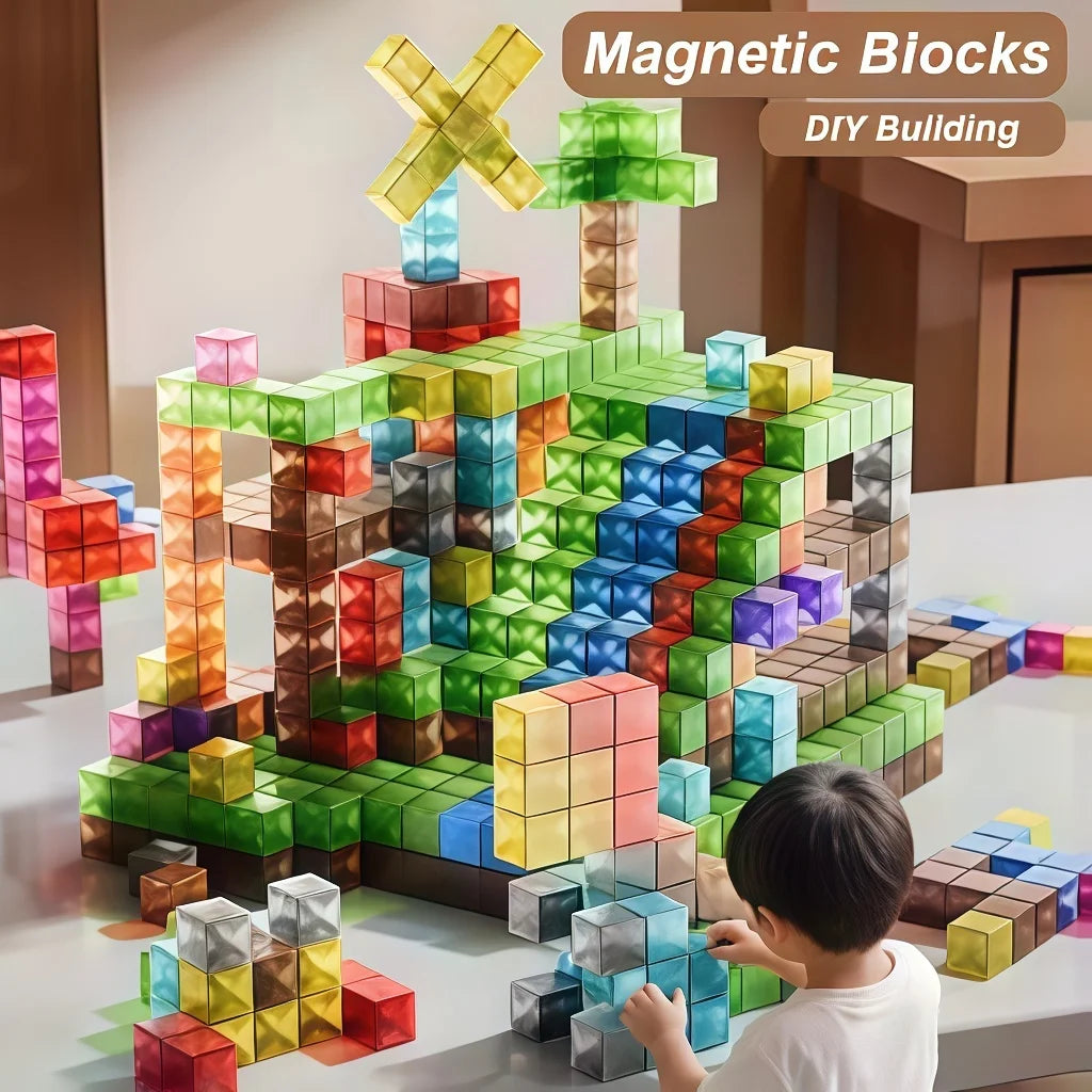 Moc Magnetic Building Blocks Transparent Square Toy Assembly Toy Colorful Cubes Toy for Children Gift DIY toys Construction Toy