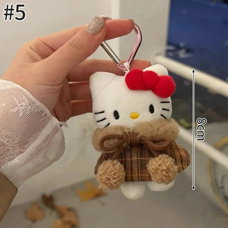 Sanrio Hello Kitty Sunglasses Plush Doll Keychain - Cute KT Cat Keyring Backpack Charm - Birthday Gift