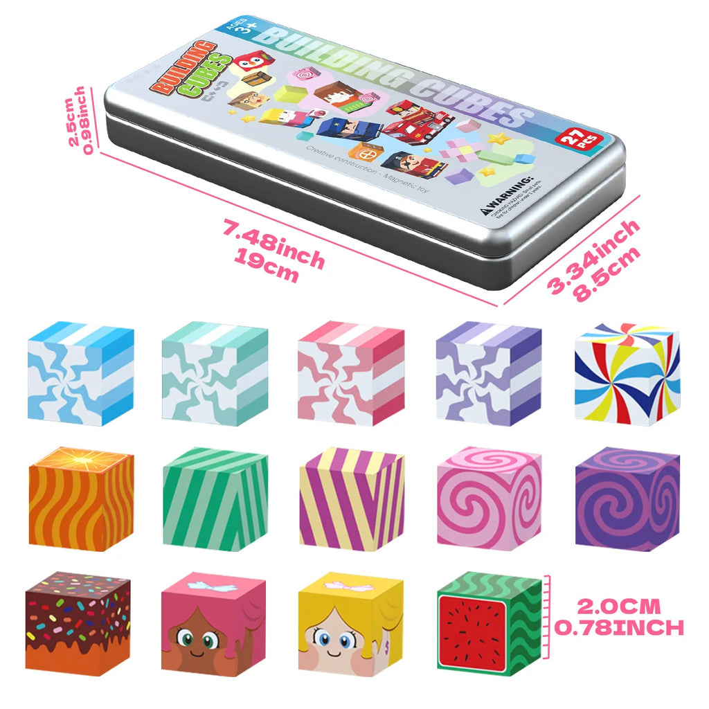 27PCS Magnetic Building Blocks, Magnetic Tiles Building Blocks for Boys & Girls, Magnetic Tiles, Magnet Toys