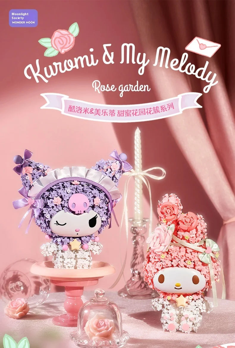 Sanrio Kuromi & Melody Floral Garden Building Blocks Set – Moonlight Club Surprise Puzzle Gift