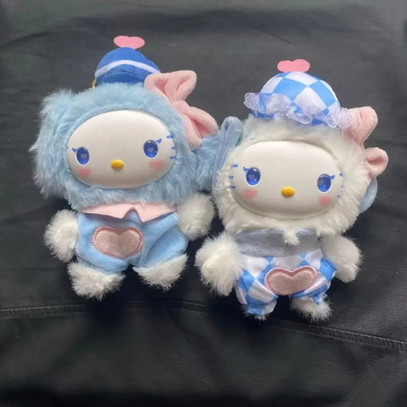 Sanrio Family Fox Island & Blue Flutter Series Vinyl Plush Blind Box Cute Cartoon Hello Kitty Kuromi Pendants Girl Bag Toy Gifts